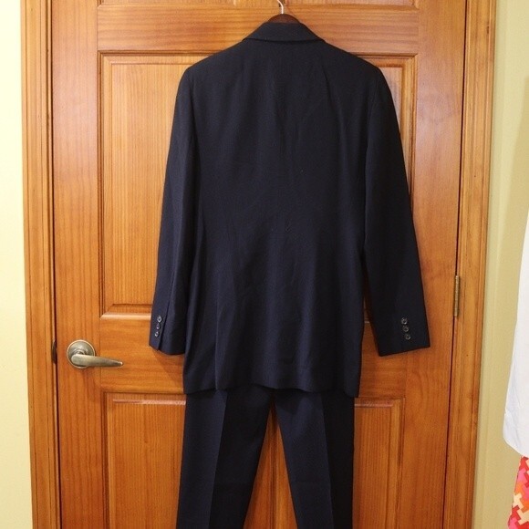VESTIMENTA SPA Vintage Black Wool Pant Suit 3-Button Jacket Tailored 10 - Picture 12 of 16